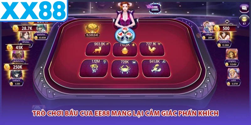 Trò chơi bầu cua XX88 mang lại cảm giác phấn khích