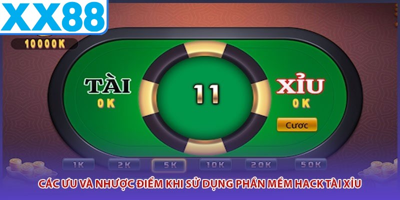 Các ưu và nhược điểm khi sử dụng phần mềm hack tài xỉu